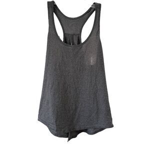 Lululemon Salute The Sun Tank Size 8 Heather Black Racerback Keyhole
